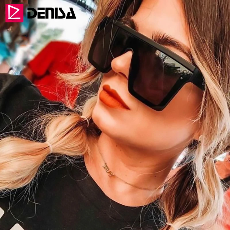 Модные большие квадратные солнцезащитные очки DENISA для женщин негабаритные