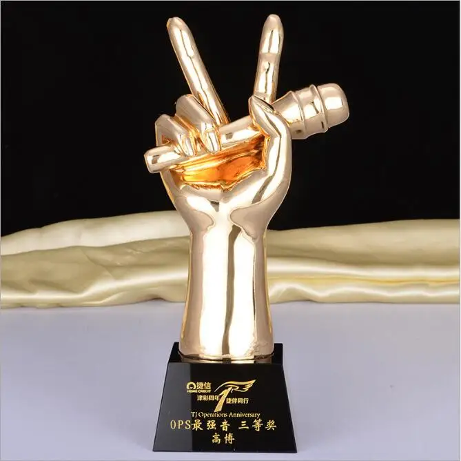 Creative Black Crystal Trophy Figurines Home Statue Crafts Gold plated Oscar Sculptures Accessories Livingroom Ornaments | Дом и сад