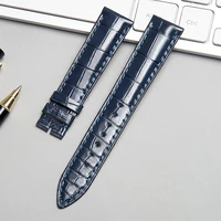 new fuyijia blue crocodile skin watch band men genuine leather belt handmade alligator strap 16mm 18mm 20mm 22mm 24mm watchbands