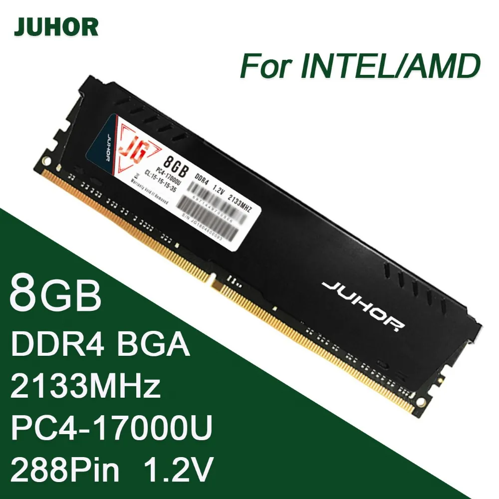 

Память JUHOR 8G DDR4 2133 МГц 288Pin 1,2 в компьютерная оперативная память высокоскоростное чтение/запись настольная память с радиатором для AMD/INTEL