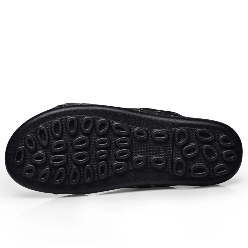 ALCUBIEREE Summer Mens Peep Toe Shoes Man Breathable Sandals Fashion PU Leather Slippers Lightweight Beach Casual Slides | Обувь