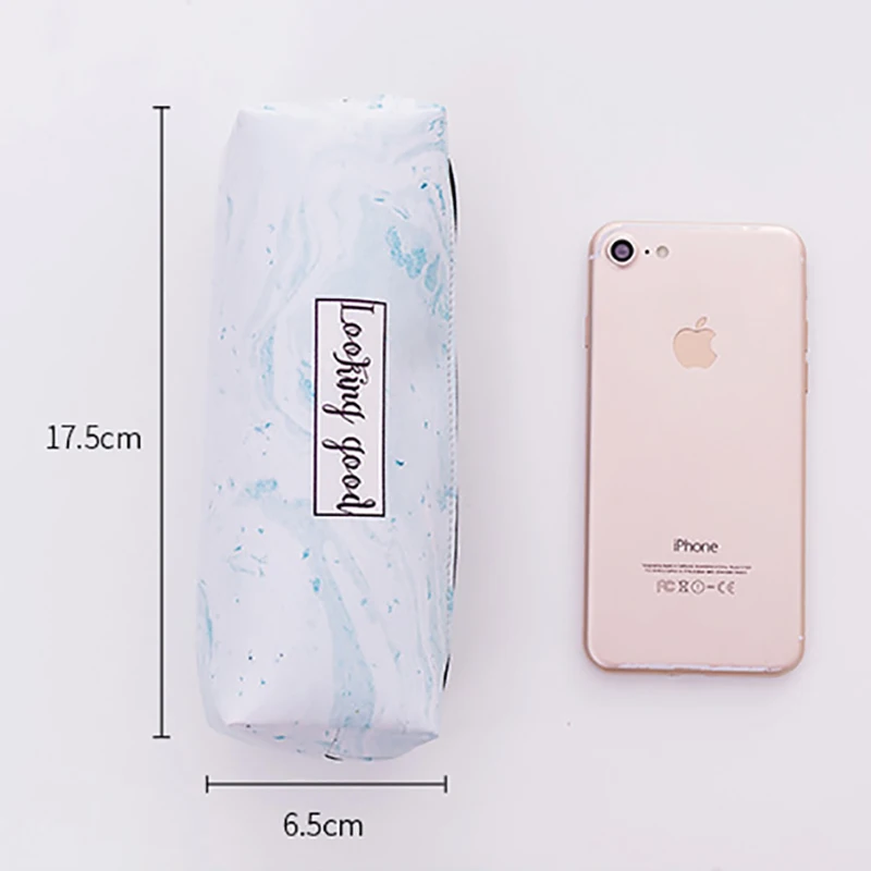 Большой Мрамор пеналы креативные Милые кожа коробка для ручек и карандашей