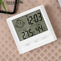 LCD Electronic Temperature Hygrometer LCD Screen Soft Light Humidity Temp Monitor Device Household Accessories