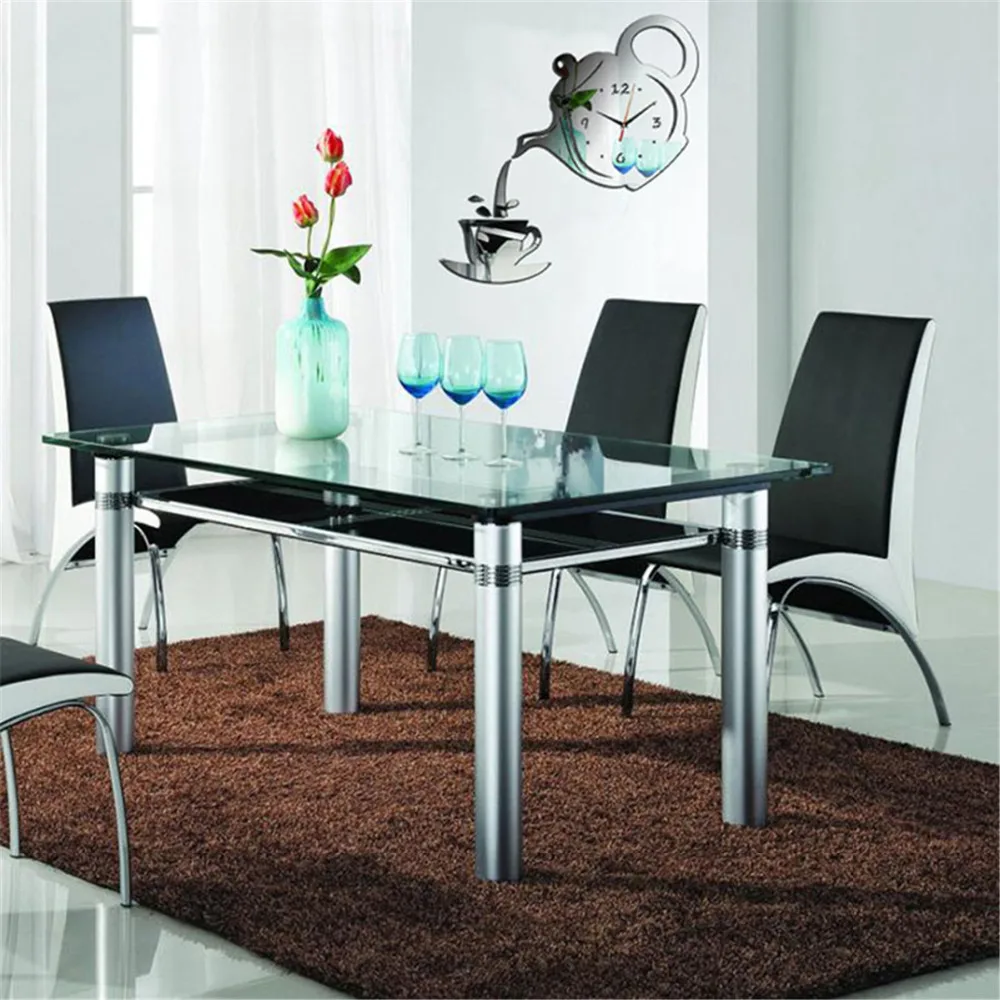 DIY настенные часы с зеркальной поверхностью эффект электронные домашний декор