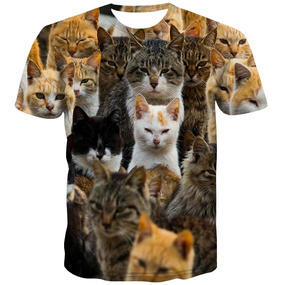 

Мужская футболка с рисунком кошки, 3D печать, американский размер, футболка унисекс, футболка для домашних животных, повседневный топ с живот...