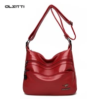 old tang multiple zippers fashion soft leather shoulder bags for women 2021 new summer casual simplicity crossbody sac epaule