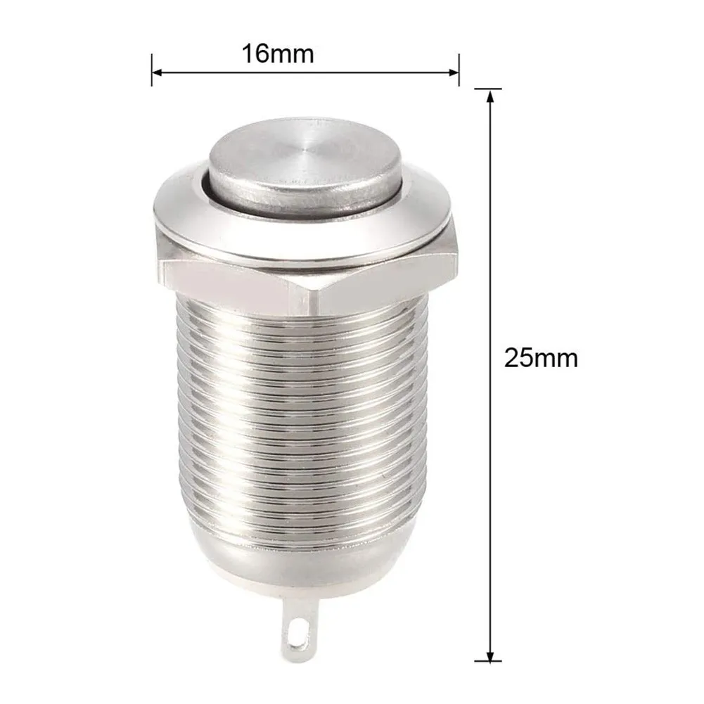 

Momentary Metal Push Button Switch High Head 12mm Mounting Dia 1NO AC250V 2A Momentary Metal Push Button Switch