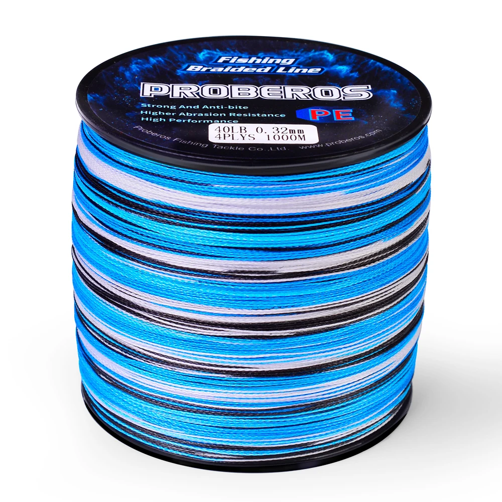 PROBERO 4&8 Braids Fishing Line 300-500-1000M Multifilament Weaves Line 10LB-100LB Smooth Wired PE Line for Bass Pike Fishing