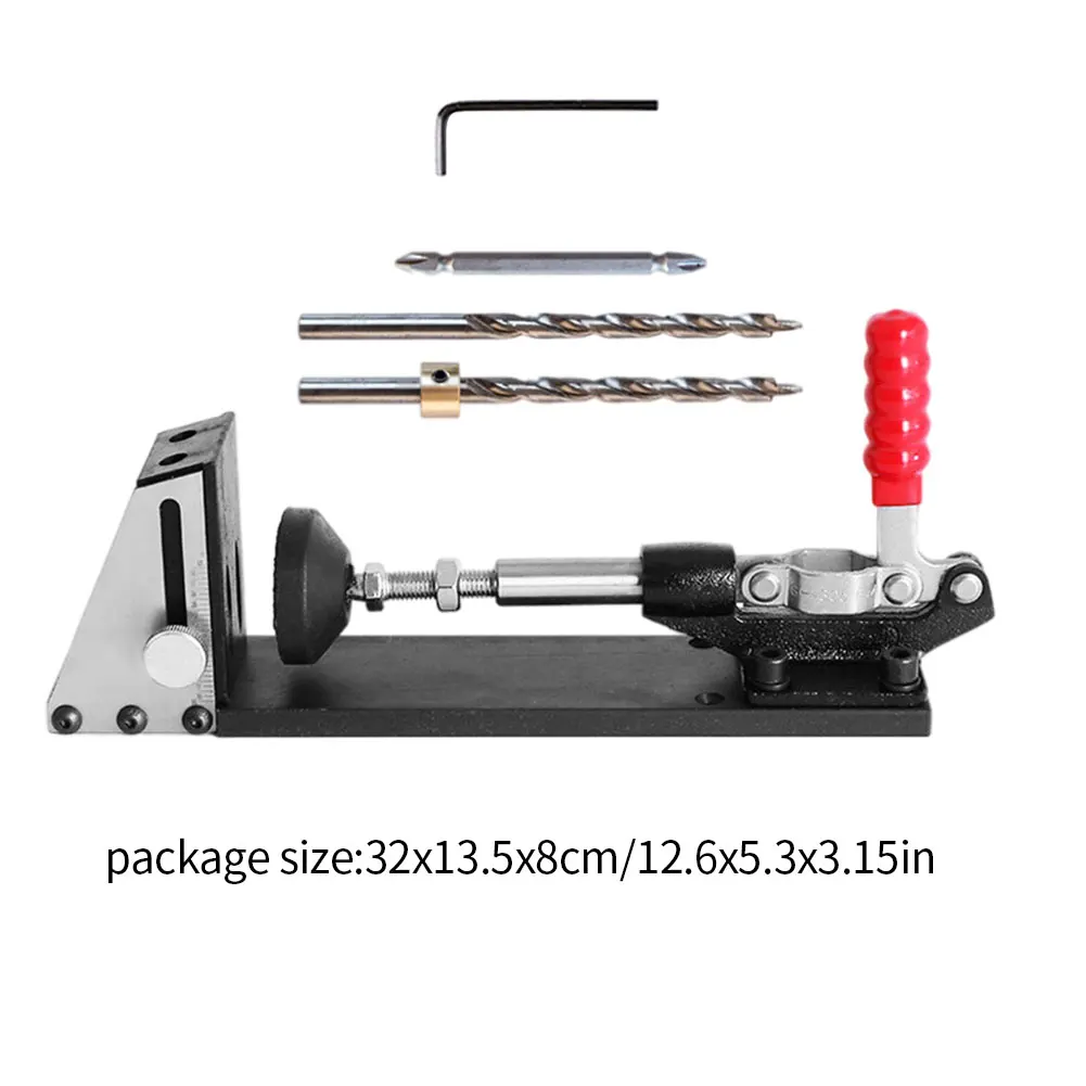 

2021 Woodworking Tool Pocket Hole Jig Kit Angle Drilling Guide Inclined XK-2 with Bit Wrench Carpenter WoodWorking Tools kit