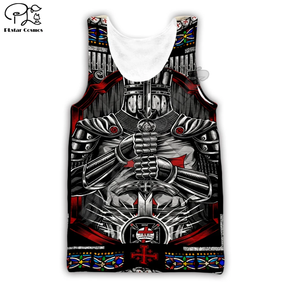 Майка рыцари-темплары для мужчин и женщин повседневная безрукавка с 3d черепом