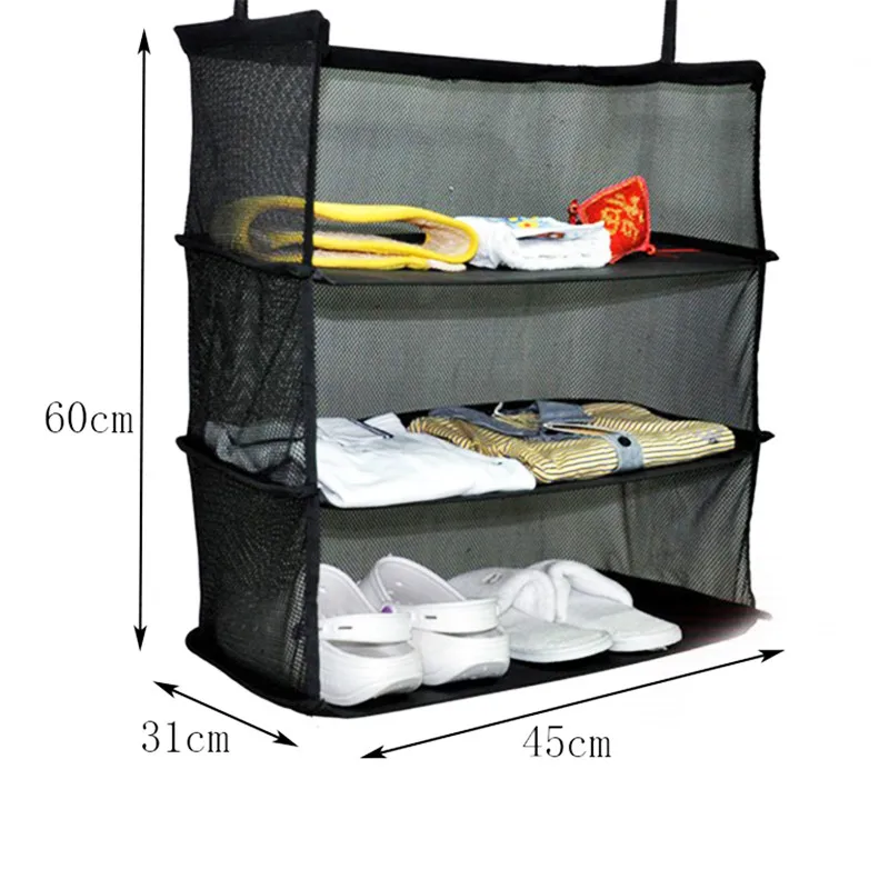 3 слоя Портативный дорожная сумка для хранения крючок подвешивания сетчатый