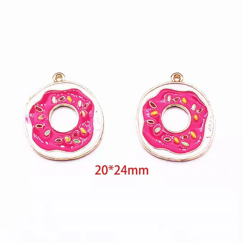 New Dripping Oil Diamond Donut Motorcycle Alloy Jewelry Accessories DIY Handmade Accessoriess Necklace Earrings Bracelet Pendant
