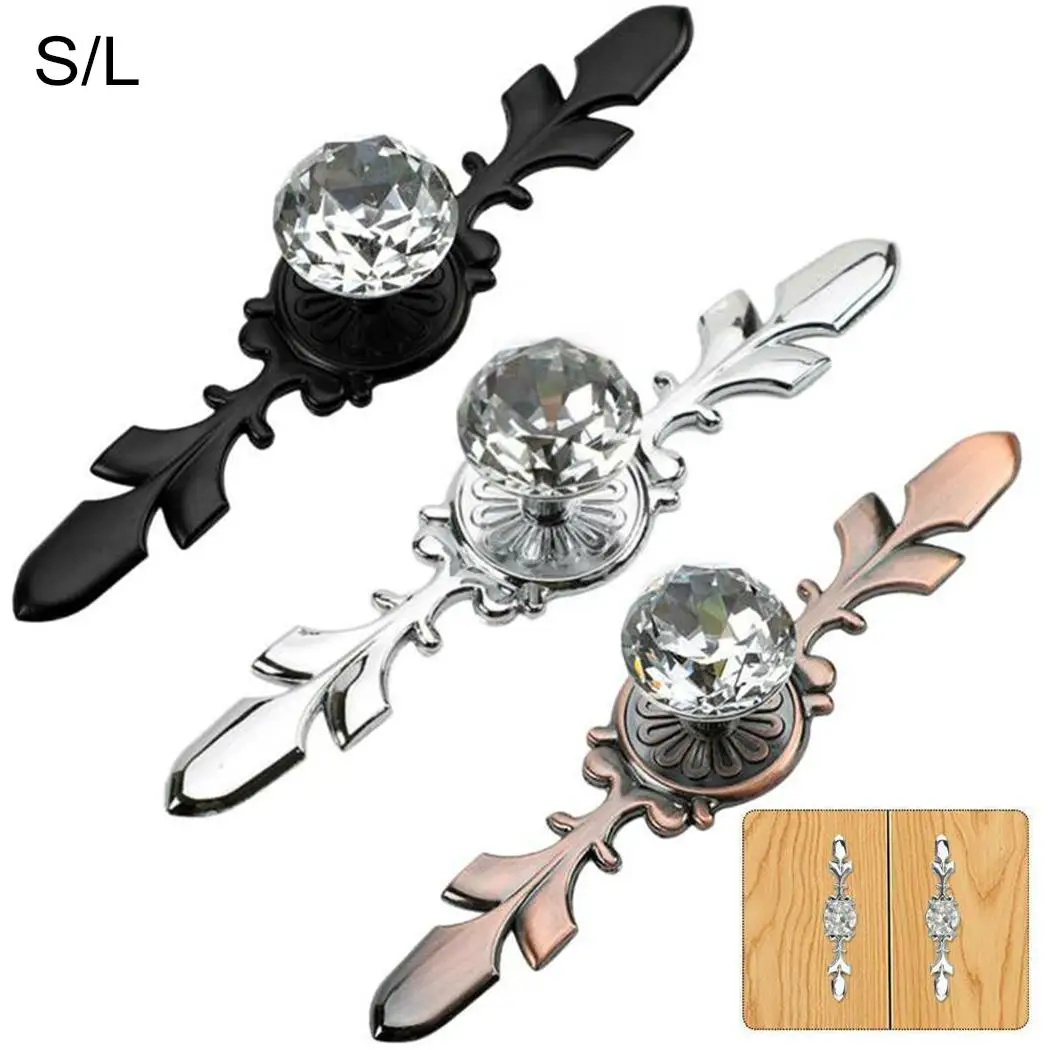 

Cupboard Knob Pull Handle Cabinet Handles With screw 120/170mm Crystal