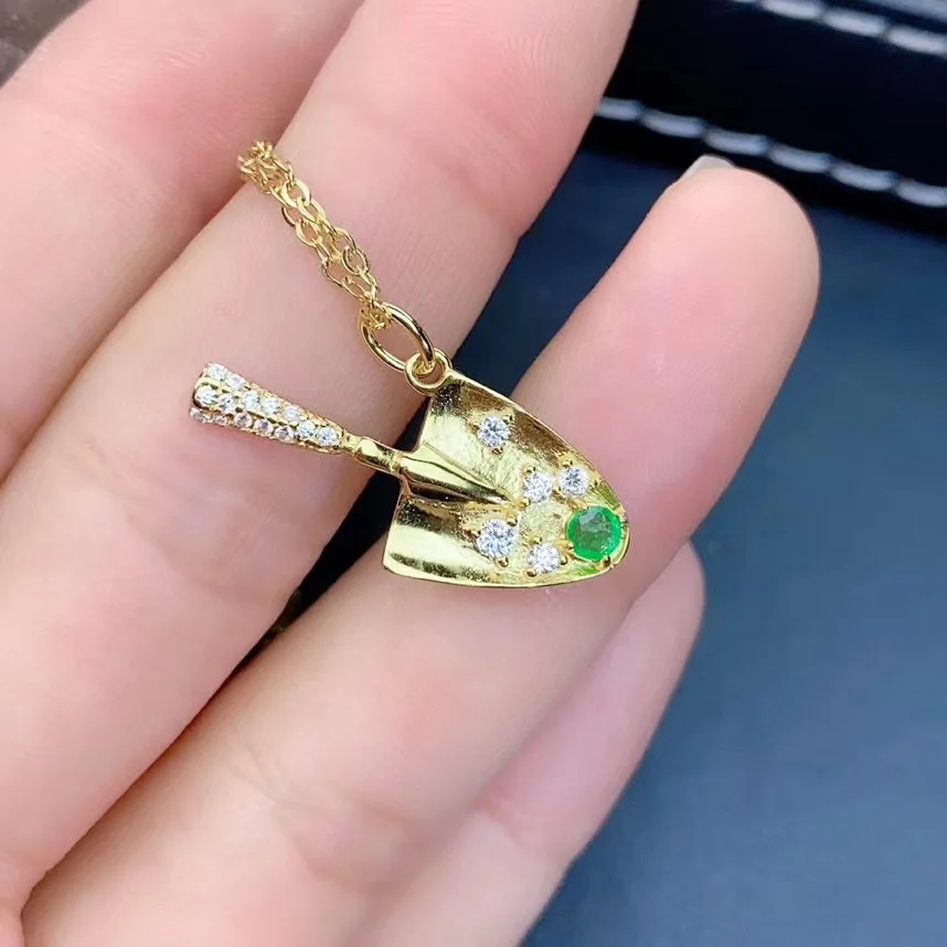 Лучший подарок ожерелье с натуральным изумрудом кулон из серебра 925 пробы