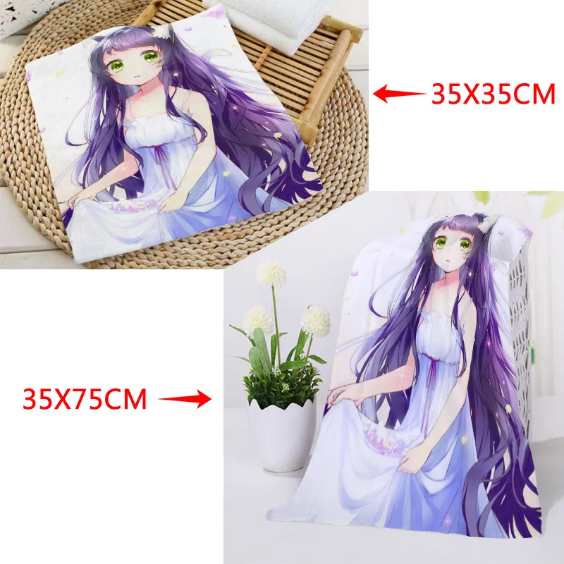 Пользовательское квадратное полотенце с принтом аниме кошки девушки s из