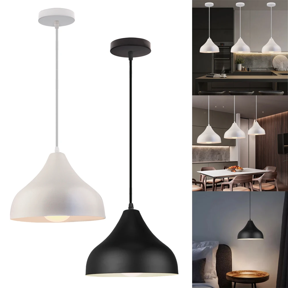 

Modern Nordic Pendant Light Retro Loft E27 LED Lights Vintage Hanging Lamp Lighting Fixture for Kitchen Bar Home Decor Lampshade