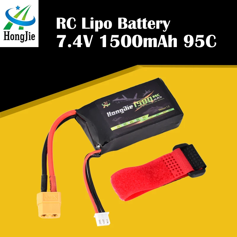 

7.4V 1500mAh 95C 2S Lipo Battery XT60 Plug Rechargeable For RC Racing Drone Helicopter Multicopter Car Model