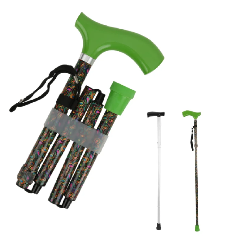 Складная трость с Т образной ручкой трости из алюминиевого сплава сверхлегкие