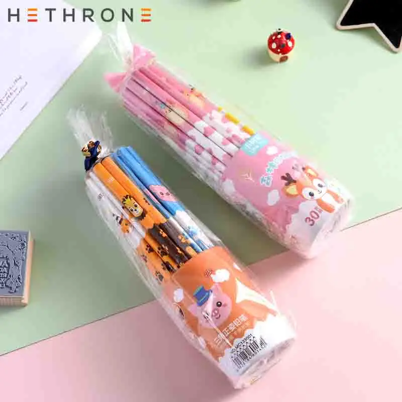 Hethrone 24 шт. животных деревянные карандаши для школы с ластиком рисования ручка