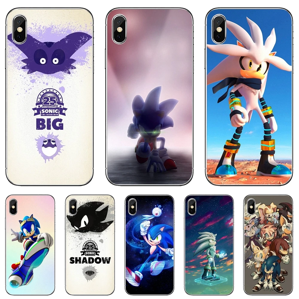 Мягкий чехол для Xiaomi mi Redmi Note 3 4 4X 5 6 7 8 8t 9 9s 9t 10 pro lite Silver Sonic The Hedgehog Shadow|Бамперы| |