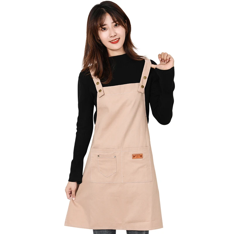 

Waterproof and oil-proof kitchen strap apron manicurist tea shop restaurant men and women fashion overalls apron