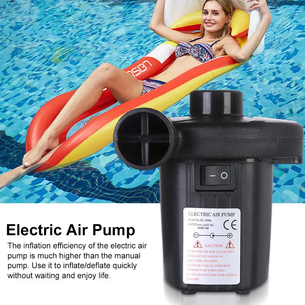 Electric Air Pump With 3 Nozzles Portable Quick-Fill Fast Inflator For Inflatable Pool Floats Cushions Mattress Boats | Спорт и