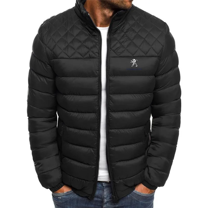 

Peugeot Car LOGO Winter Men's Warm Jacket Slim Casual Hooded Jacket Cotton Thicken Parker Jacket S-3XL