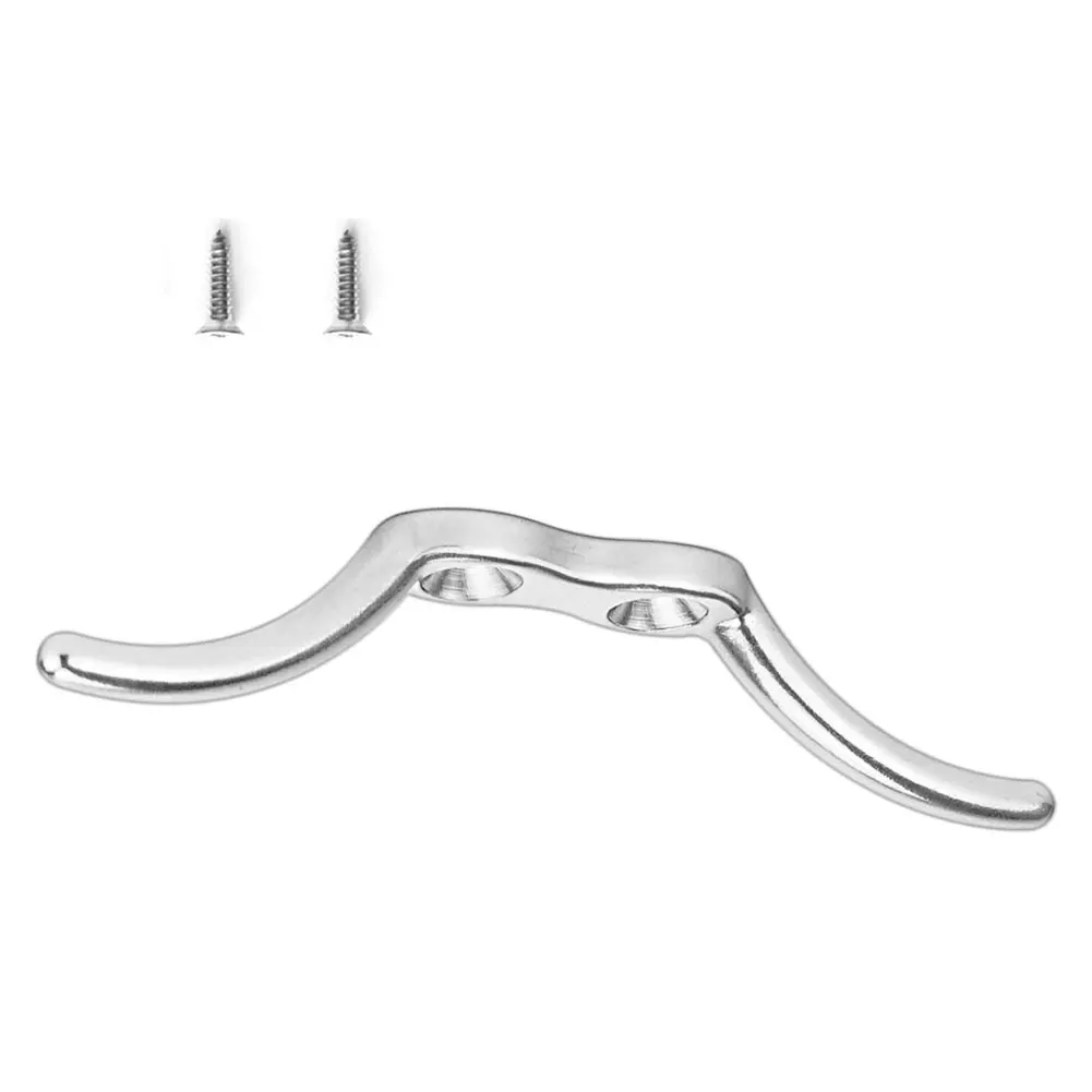 

Marine Grade SS316 Flagpole Cleat Hook Fixed Hook Flag Rope Cleat Flag Halyard Boat Securing Tie Down DocksTarps Awnings