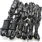 Шнур из натуральной кожи черного цвета для изготовления ювелирных изделий сделай сам, плоский круглый шнур из кожи 2, 3, 4, 5, 6, 8 мм, подходит для ожерелий, браслетов