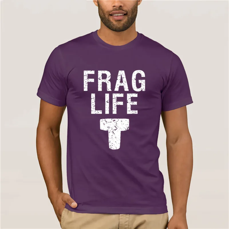 men Frag Life. Funny Coral Reef Aquarium Aquarist T shirt Summer Mens Fashion Shirt 100% Cotton | Мужская одежда