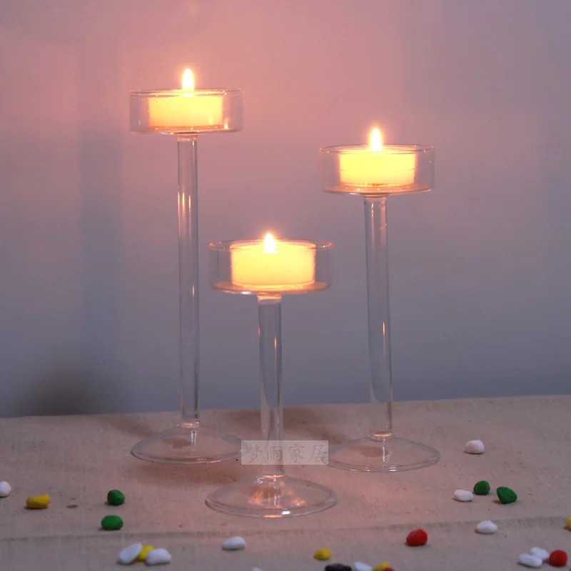 Стеклянные подсвечники Candelab красивый классический стеклянный подсвечник