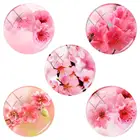 Стеклянные фотокабошоны TAFREE 121516182025303540 мм в виде цветка персика, круглые купольные кабошоны для изготовления ювелирных изделий, TH43