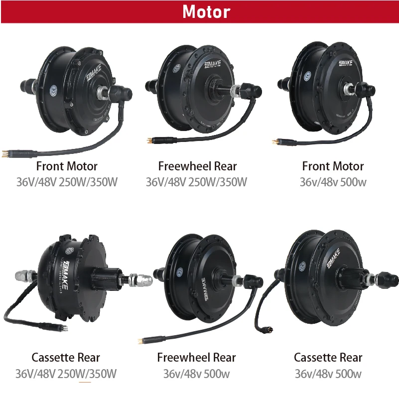 Электровелосипед Комплект мотора с бесщеточным шестеренчатым втулочным мотором высокой скорости 36V 48V 350W 500W передней кассеты для конверсии в электровелосипед с задним дисплеем P6 ZEMAKE.