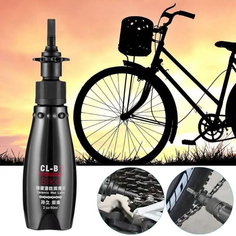 

60ml MTB Road Bike Chain Lubricating Oil Bicycle Ceramic Wet Lube Cycling Daily Maintenance Oil with Cleaning Cloth