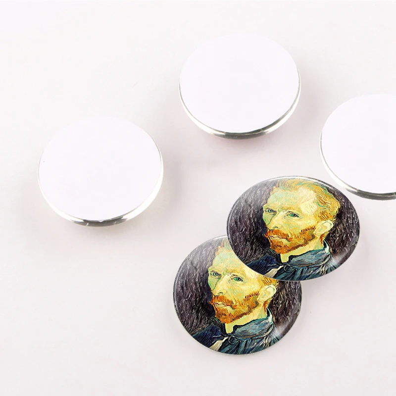 5 шт./лот Ван Гог Картина маслом круглая 25 мм стеклянный кабошон ювелирные изделия