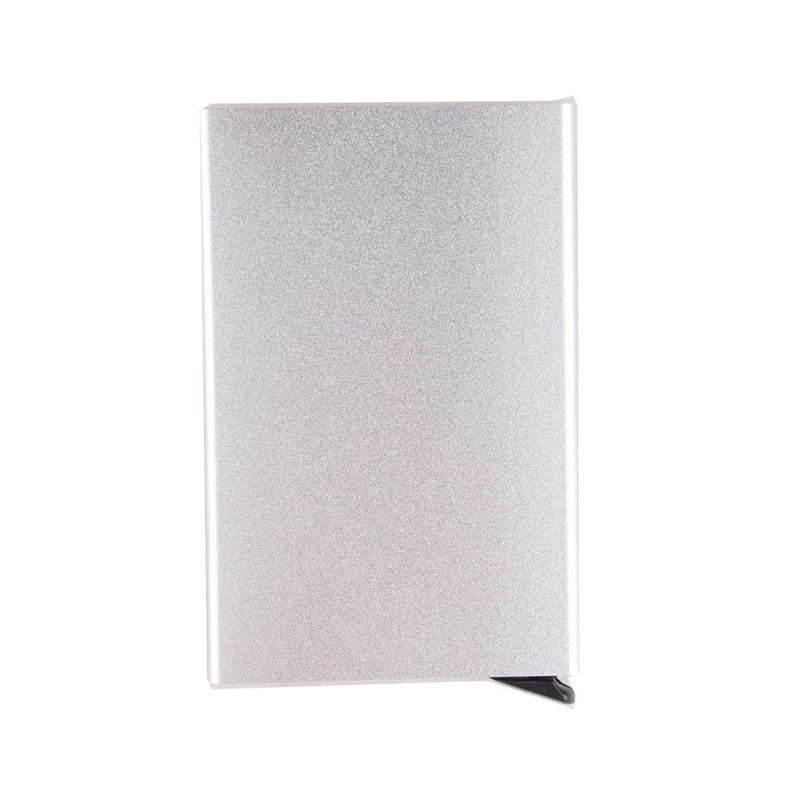 Gemeer Aluminum Wallet With Elasticity Back Pouch ID Credit Card Holder RFID Mini Slim Wallet Automatic Pop up Credit Card Case - Цвет: Silver A
