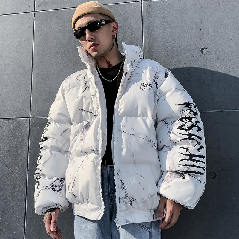 IceLion 2021 Winter Jacket Men Cartoon Bear Print Parka Men Hip Hop Streetwear Fashion Thick Warm Jackets Coats veste Homme