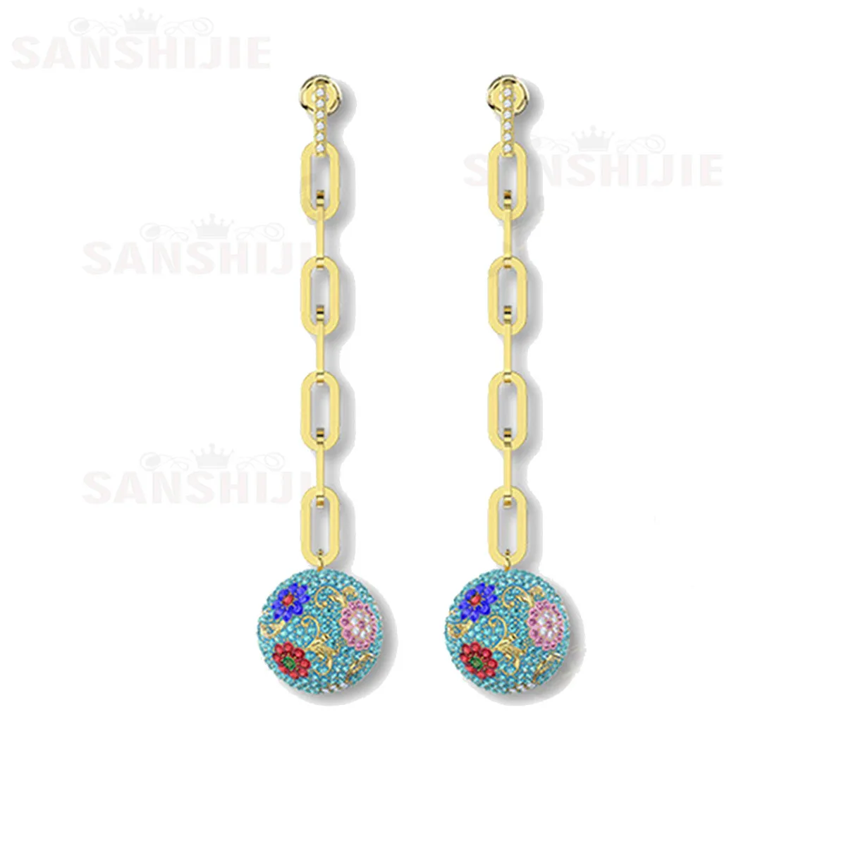 

2021 SWA High Quality Fashion Jewelry Charming Retro Red Flower Blooming Auspicious Flower Gourd Necklace Romantic New Year Gift