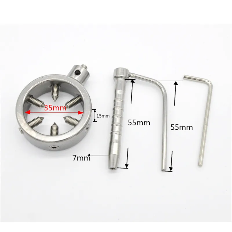 Нержавеющая сталь винтовые фиксирующие Кольца для пениса штепсельная Вилка Пояс