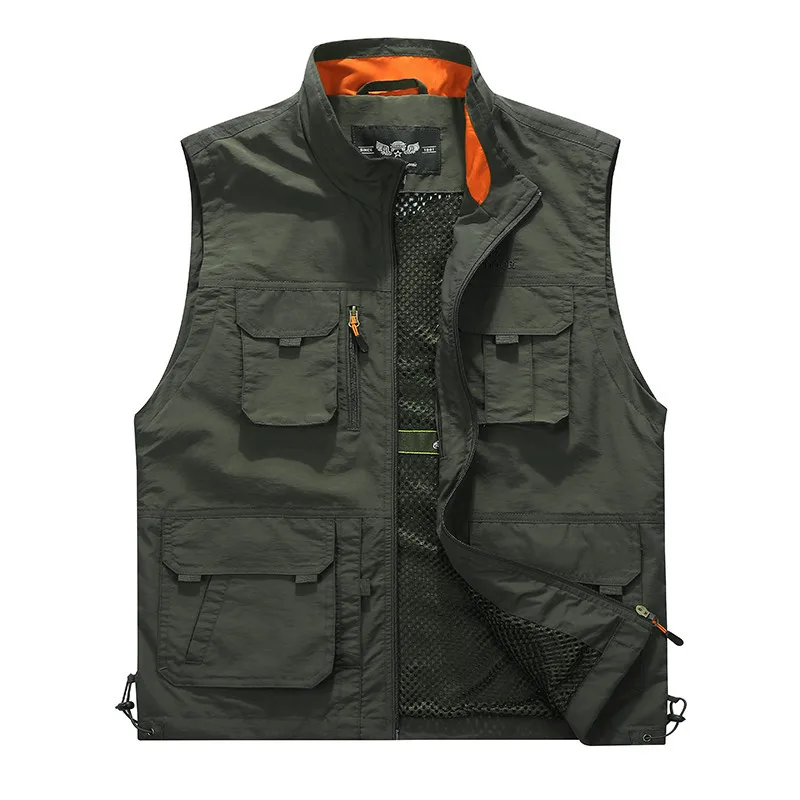 

Men's Vest Multi-pockets Zipper Jackets Sleeveless Outdoor Casual Male Photography Fishing Military Men's Tourism Drift Vests