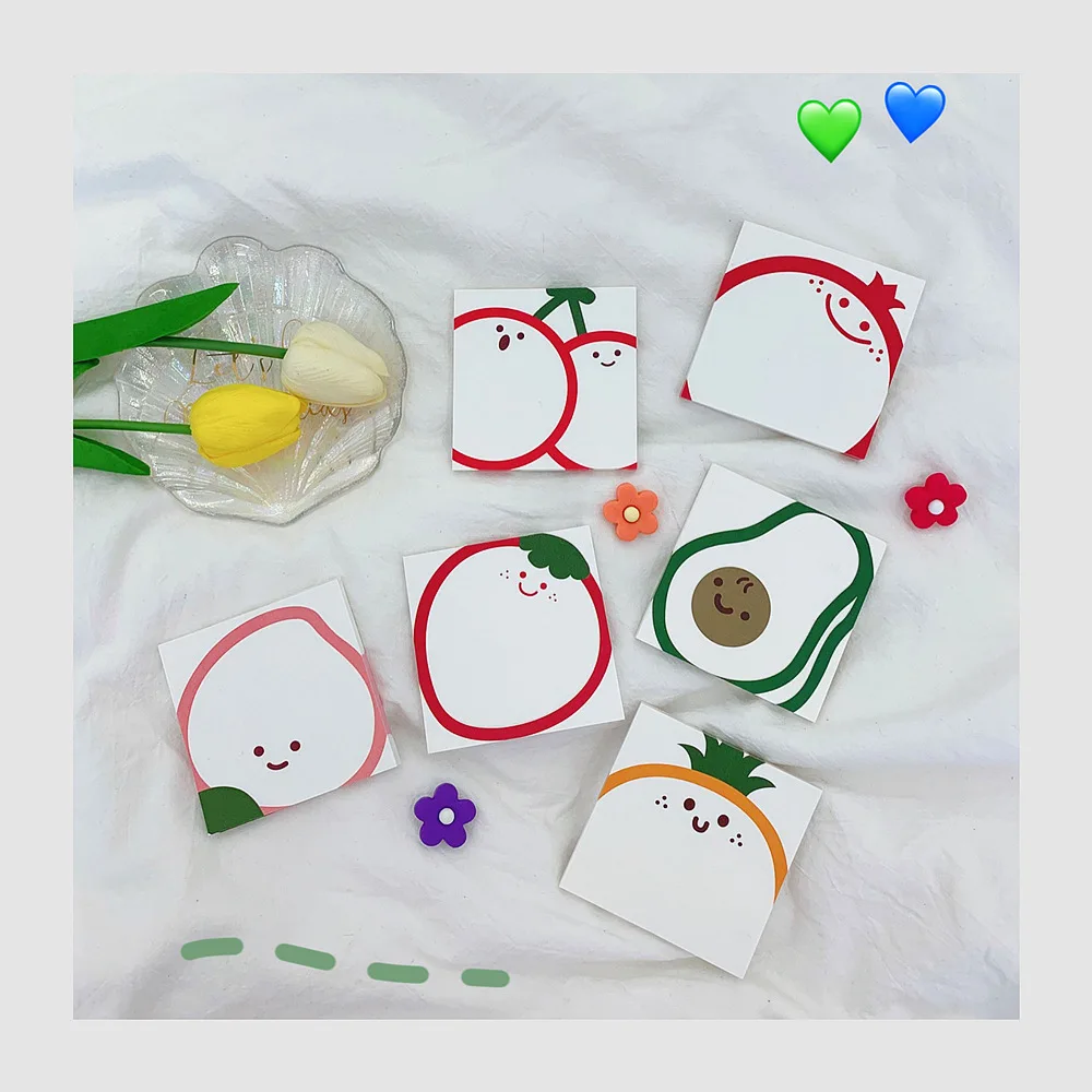 50 шт./компл. милый блокнот для записей с фруктами авокадо клубника Мультяшные