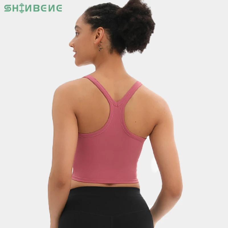 Женский укороченный топ SHINBENE RACERBACK Buttery Soft для занятий йогой фитнесом и