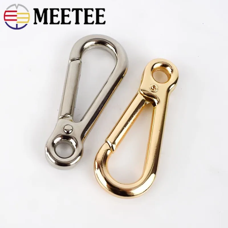 Meetee 2/4pcs Metal Accessory Snap Spring Hook Bag Shoulder Strap Hang Buckle Keychain DIY Chain Hardware Decor Materials BF033|Пряжки и