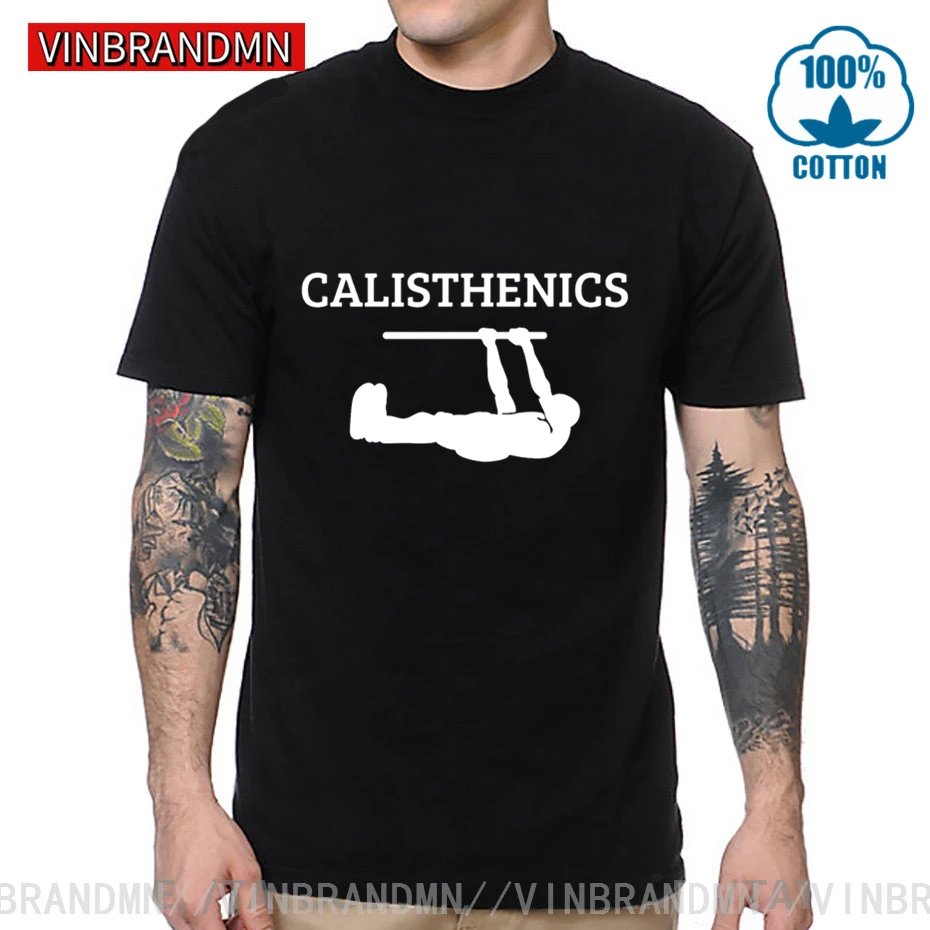 

Calisthenics, лучшая спортивная Мужская хлопковая футболка с большим принтом и коротким рукавом, модная забавная Повседневная футболка для взрос...