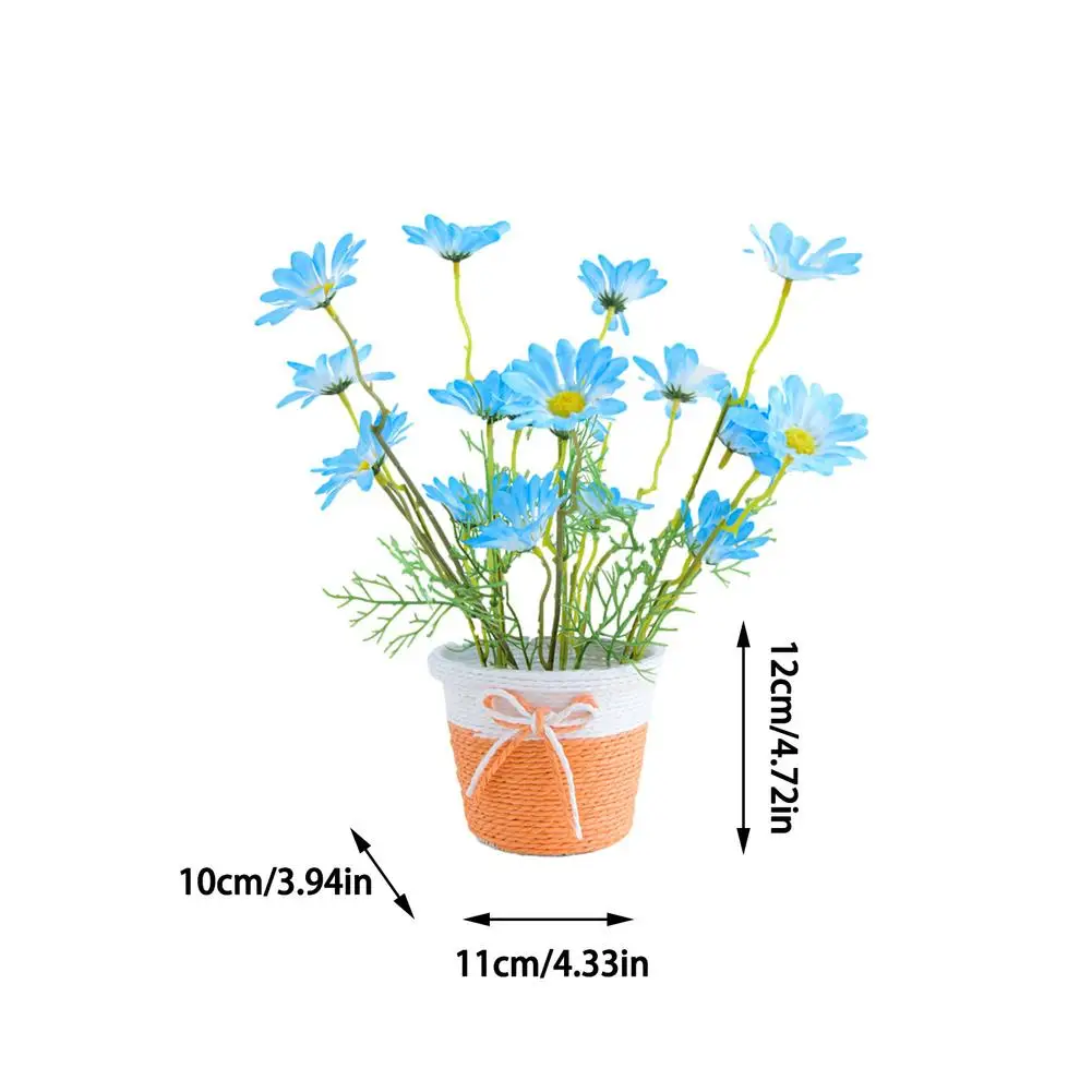 

Garden Plant Artificial Daisies In Pot Indoor Potted Fake Flowers Centerpiece Flowers Home Wedding Party Home Decorations
