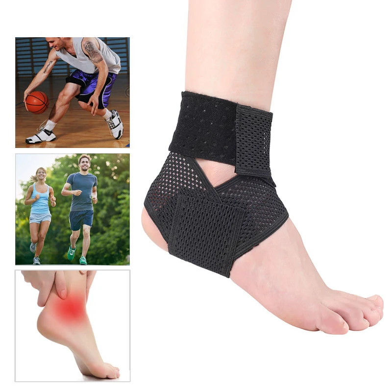 Ankle Support Adjustable Sports Foot Brace Wrap Breathable Nylon Fabric Super Elastic for Fitness Protection | Безопасность и