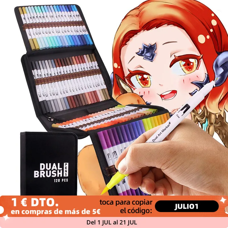 Набор фломастеров для каллиграфии рисования скетчей 120 цветов|Маркеры рисования|