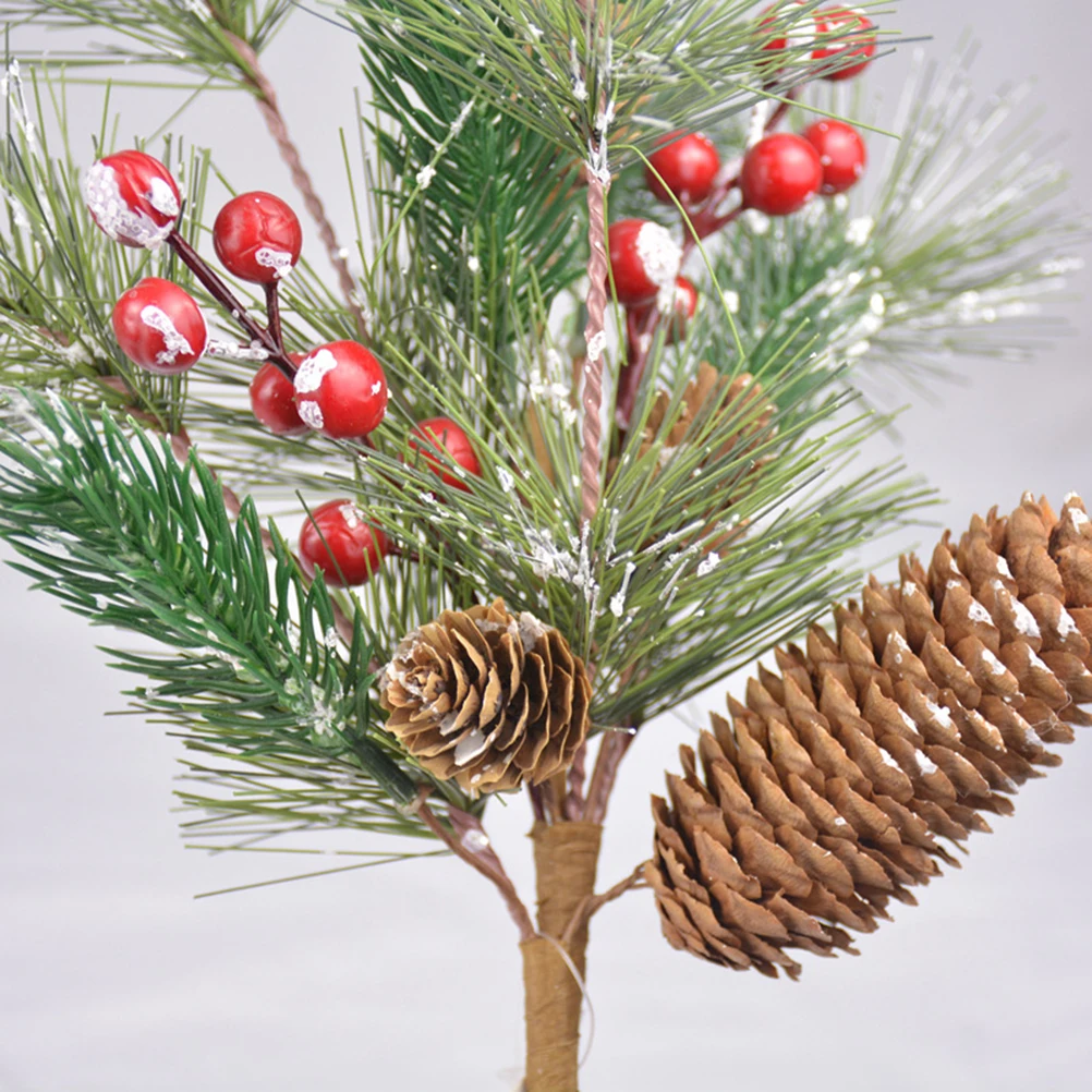 Сосновое игольчатое растение с конусом ягодный искусственный поддельные цветы