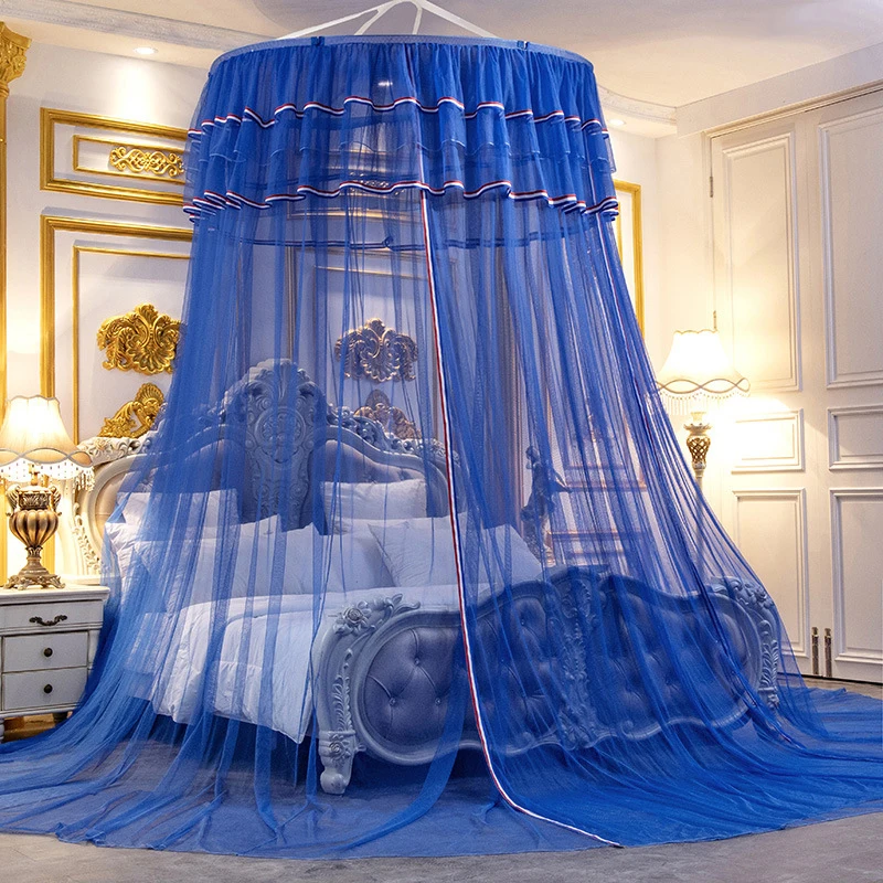 

Dome Mosquito Nets Fresh Encrypted Nets Princess Wind Free Installation Floor Ceiling Mosquito Nets Bed Canopy Hung