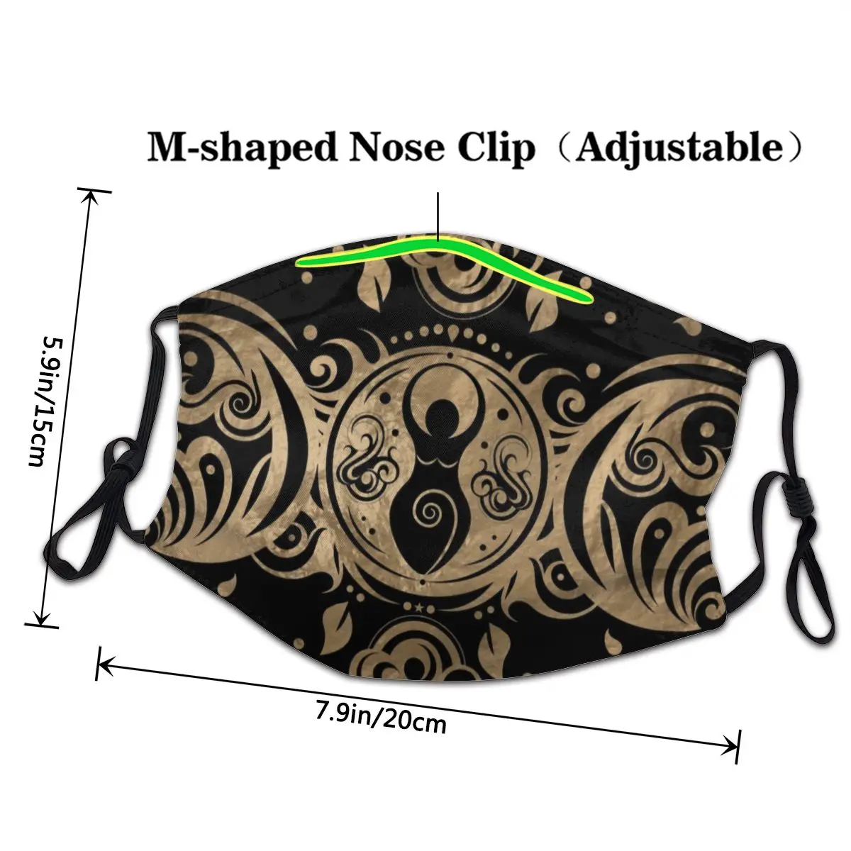 Многоразовая маска для лица в стиле богини Тройная Луна унисекс взрослых